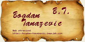 Bogdan Tanazević vizit kartica